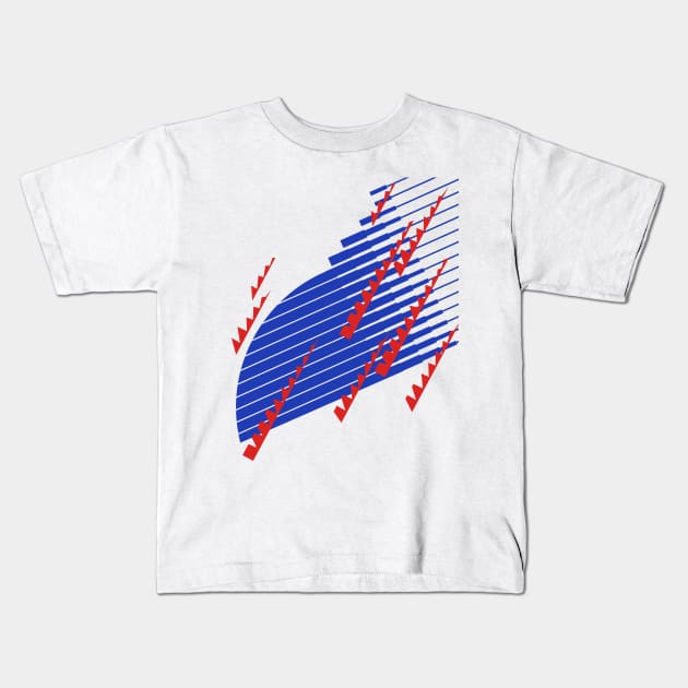 Japan Retro Blue White Red 1993 - 94 Kids T-Shirt by Culture-Factory